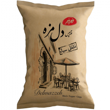 چیپس دل مزه فلفل سیاه مزمز 180 گرمی